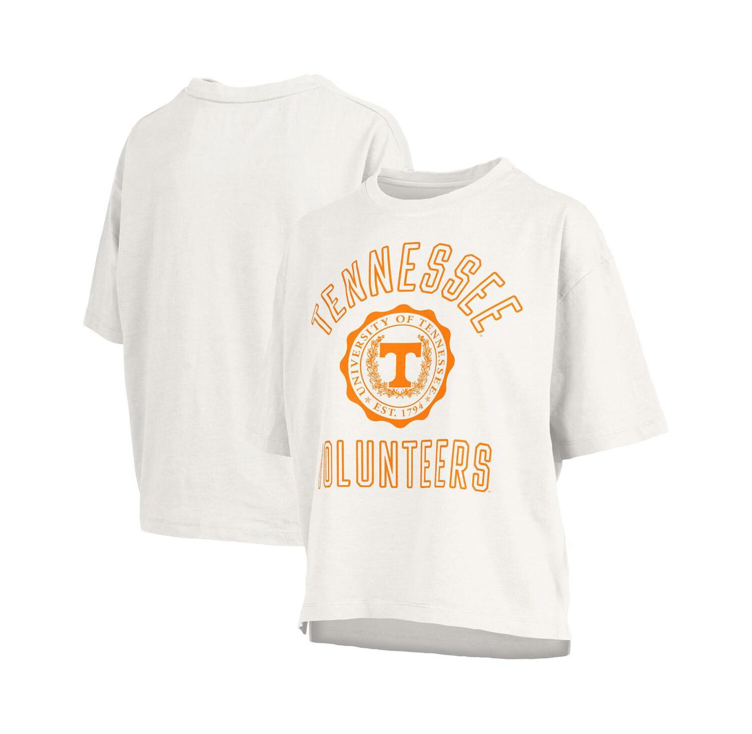 Women's White Tennessee Volunteers Motley Crew Bishop Waist Length Oversized Slub T-Shirt