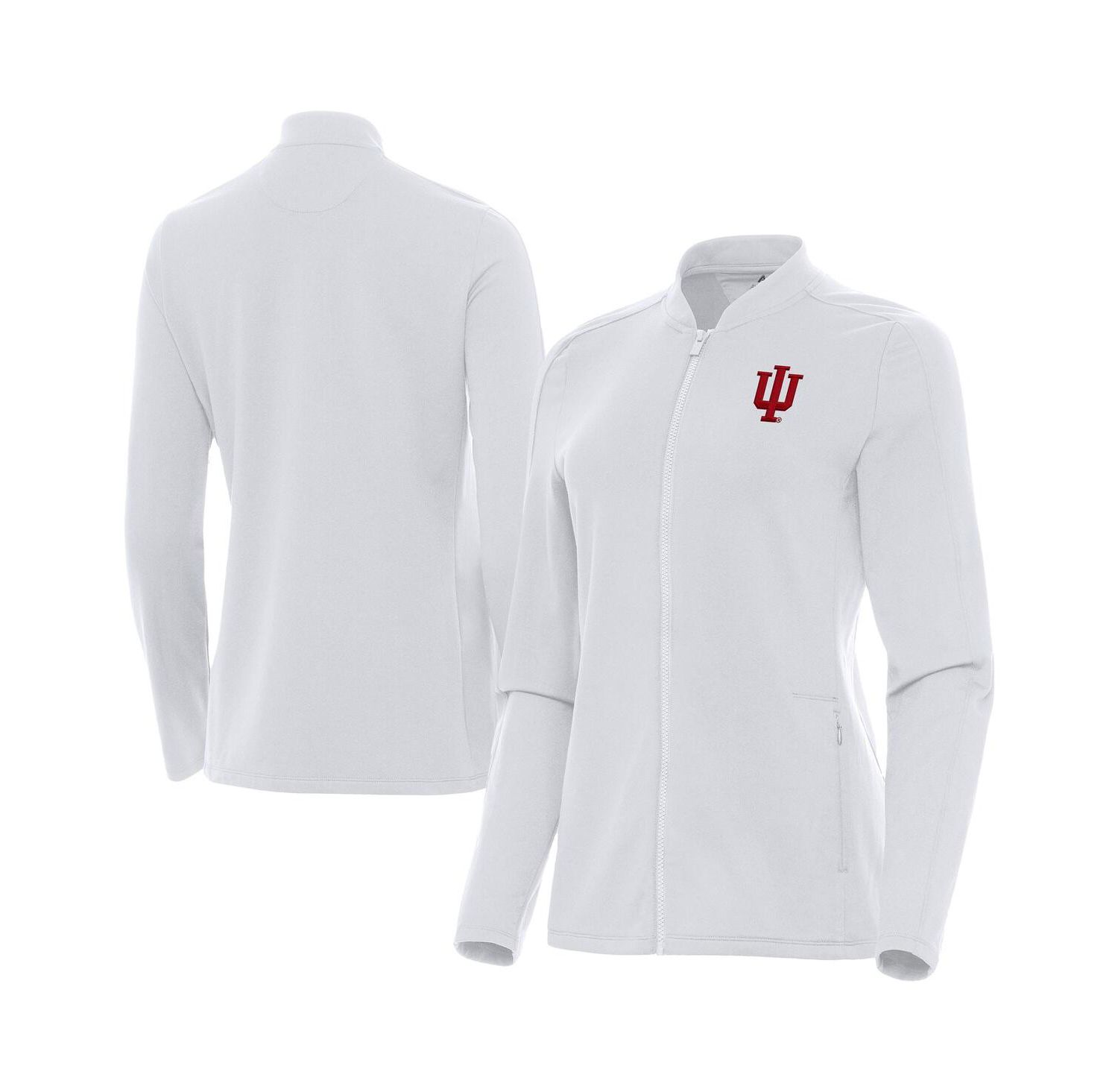 Women's White Indiana Hoosiers Continual Full-Zip Jacket