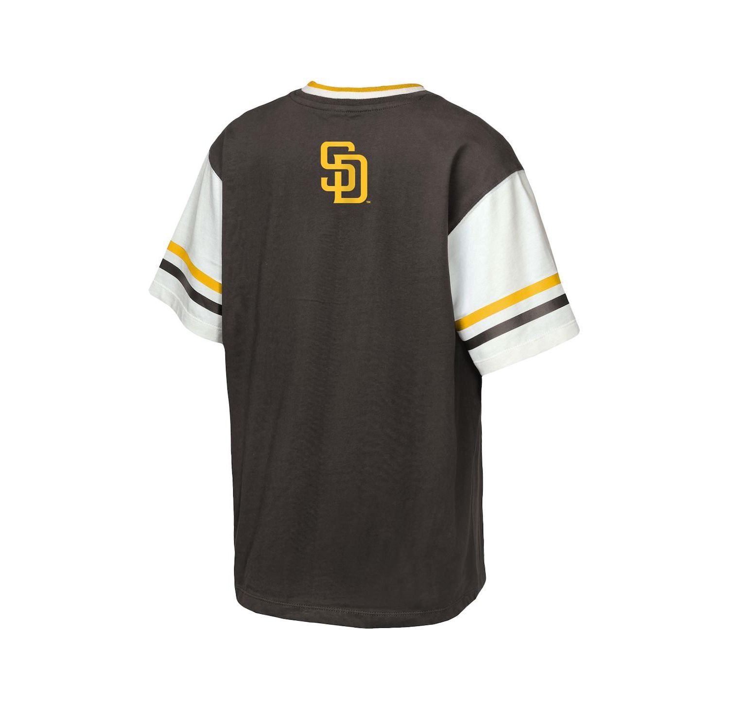 Big Boys and Girls Brown San Diego Padres Big League Base Runner Ringer T-Shirt