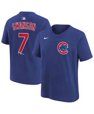 Big Boys and Girls Dansby Swanson Royal Chicago Cubs Name & Number T-Shirt