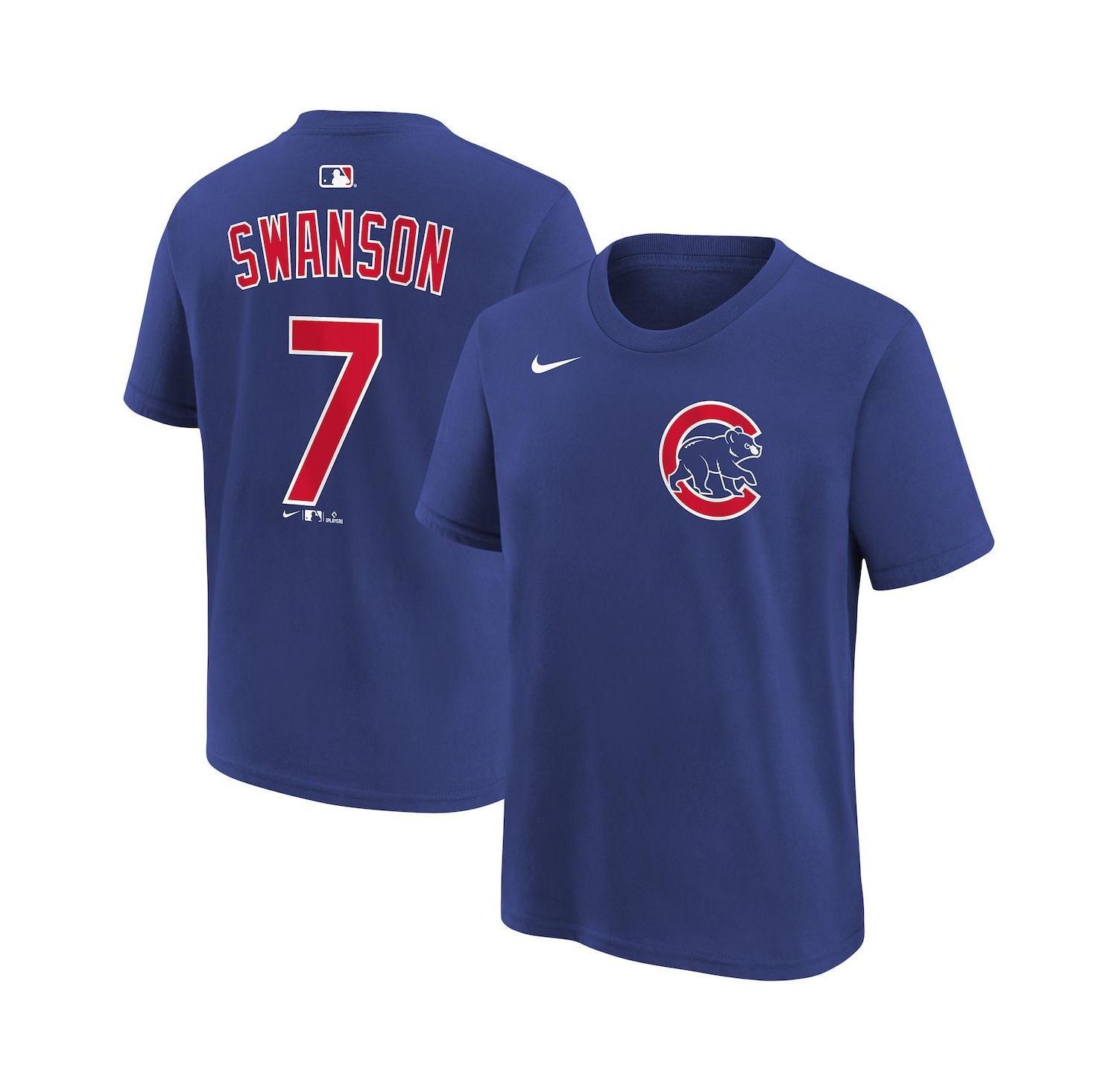 Big Boys and Girls Dansby Swanson Royal Chicago Cubs Name & Number T-Shirt
