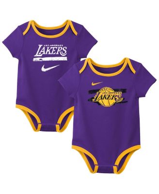 Baby Boys and Girls Purple Los Angeles Lakers Courtside Premier Bodysuit Set