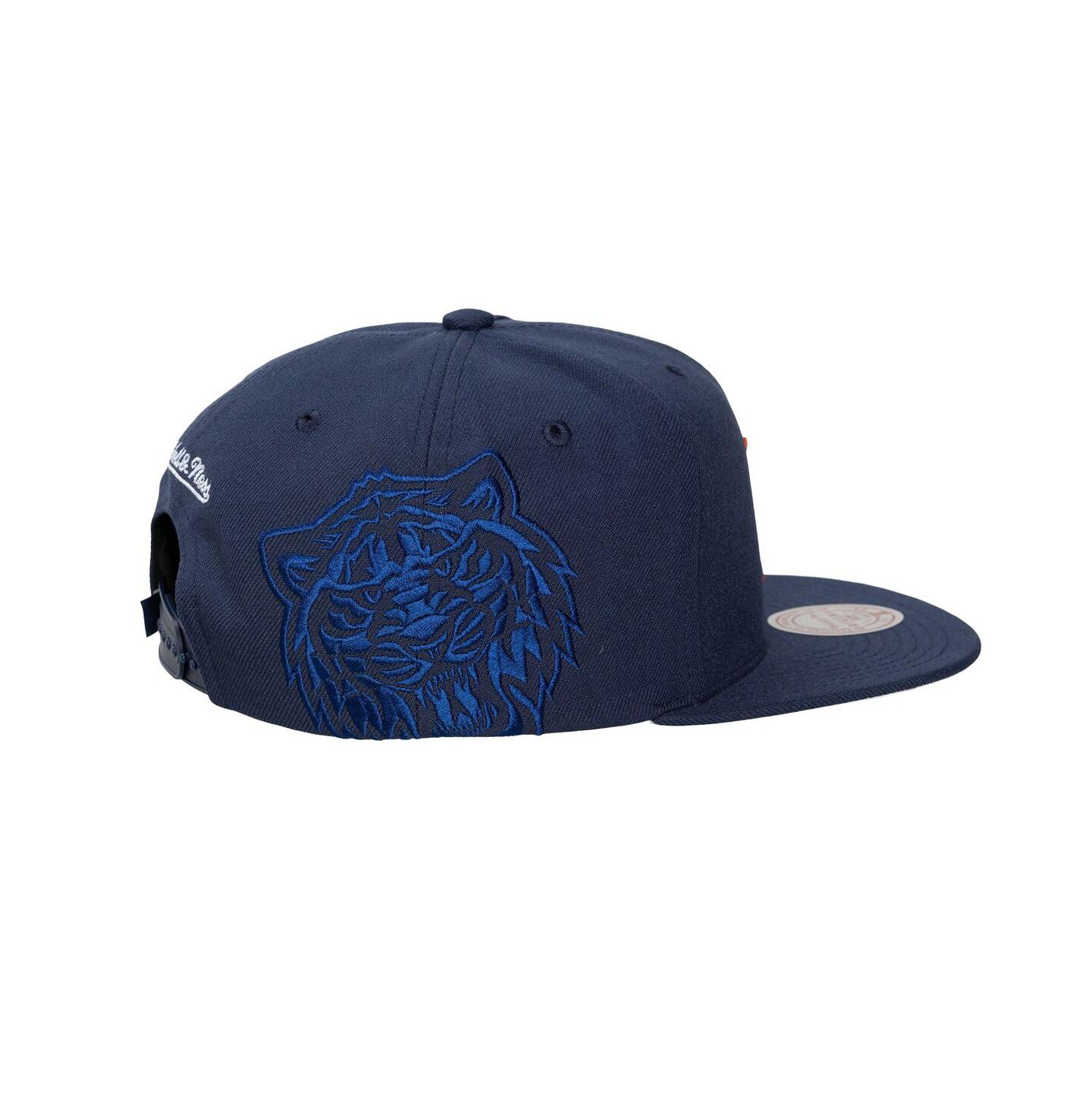 Кепка Mitchell & Ness Navy Detroit Tigers Side Logo Snapback Hat — фото 3