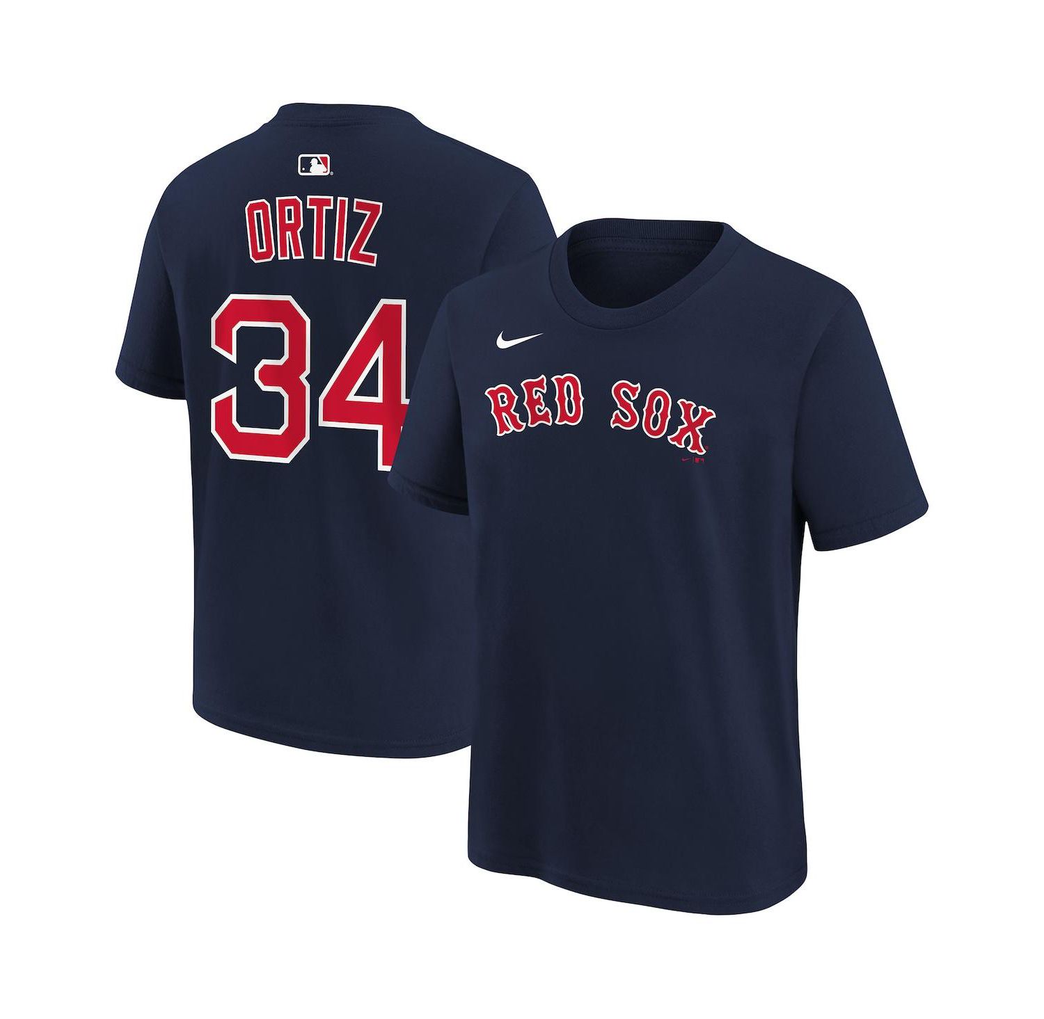 Big Boys and Girls David Ortiz Navy Boston Red Sox Name & Number T-Shirt