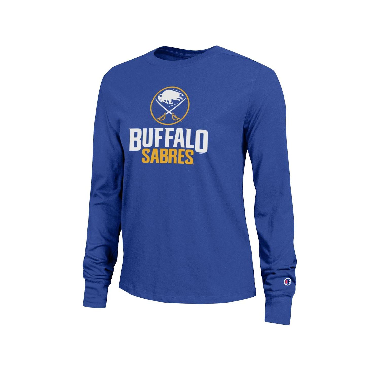 Women's Royal Buffalo Sabres Wordmark Lockup Long Sleeve T-Shirt