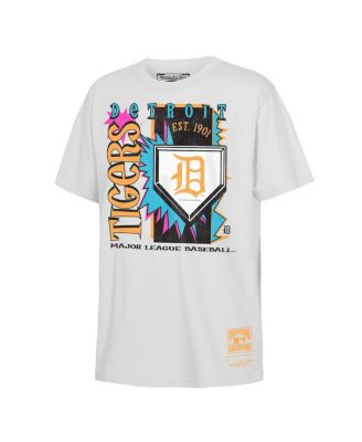 Big Boys and Girls White Detroit Tigers Cooperstown Neon Field Shock T-Shirt