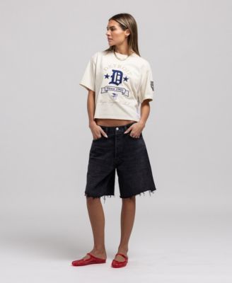 Women's Cream Detroit Tigers Cooperstown Yacht Rock Boxy Cropped T-Shirt