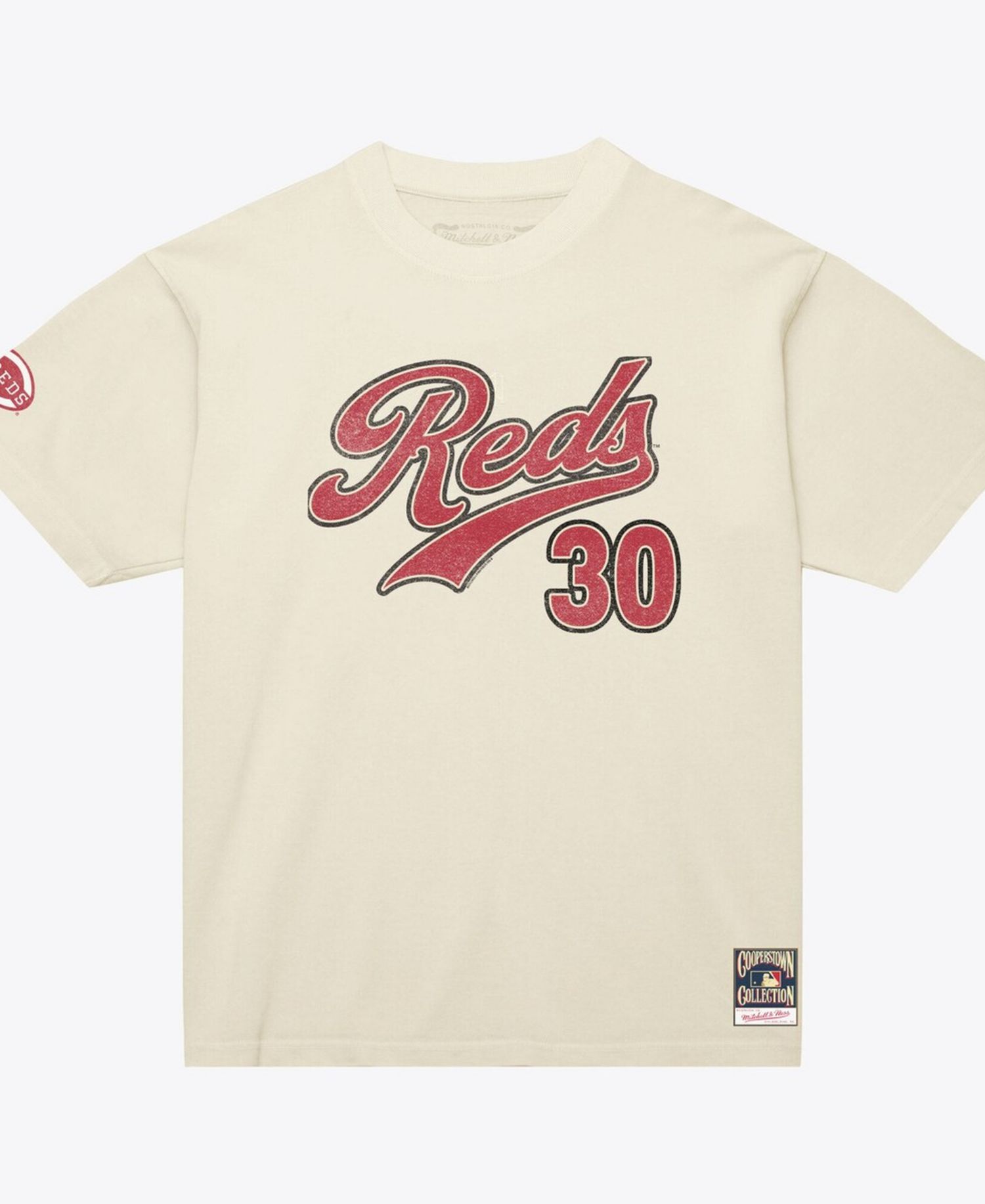 Women's Ken Griffey Jr. Cream Cincinnati Reds Cooperstown Name & Number Throwback T-Shirt