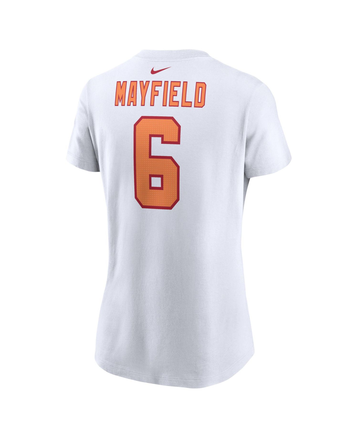 Women's Baker Mayfield White Tampa Bay Buccaneers Name and Number T-Shirt