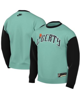 Men's and Women's Mint New York Liberty Hardwood Classics Court Origins Throwback Sweatshirt