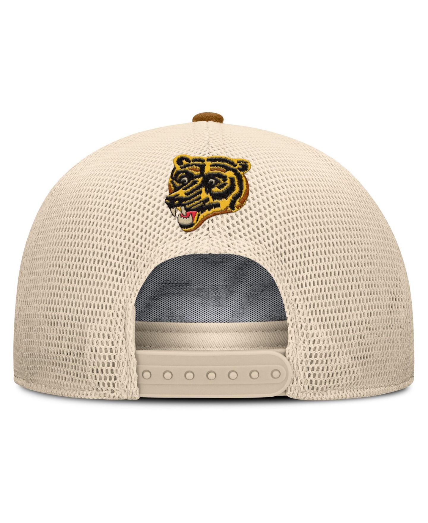 Мужская кепка Fanatics Brown/Cream Boston Bruins Heritage Fetch A-Frame Trucker Adjustable Hat — фото 4