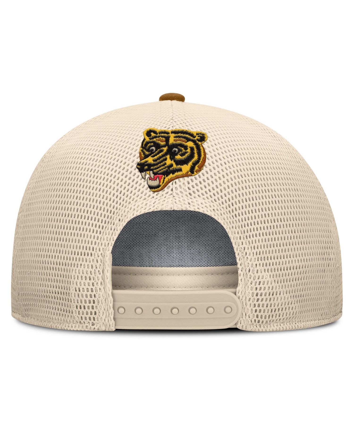 Men's Brown/Cream Boston Bruins Heritage Fetch A-Frame Trucker Adjustable Hat