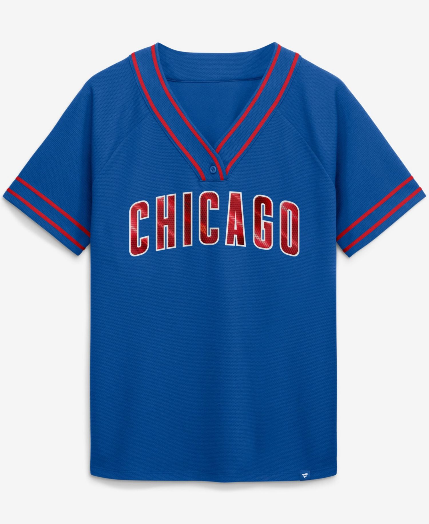 Women's Royal Chicago Cubs Diva Race Ahead Raglan V-Neck T-Shirt