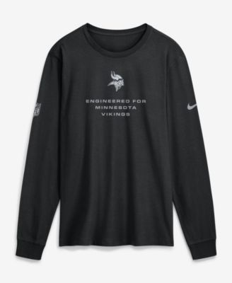 Men's Black Minnesota Vikings Sideline Bold Arch Star Dri-FIT Long Sleeve T-Shirt