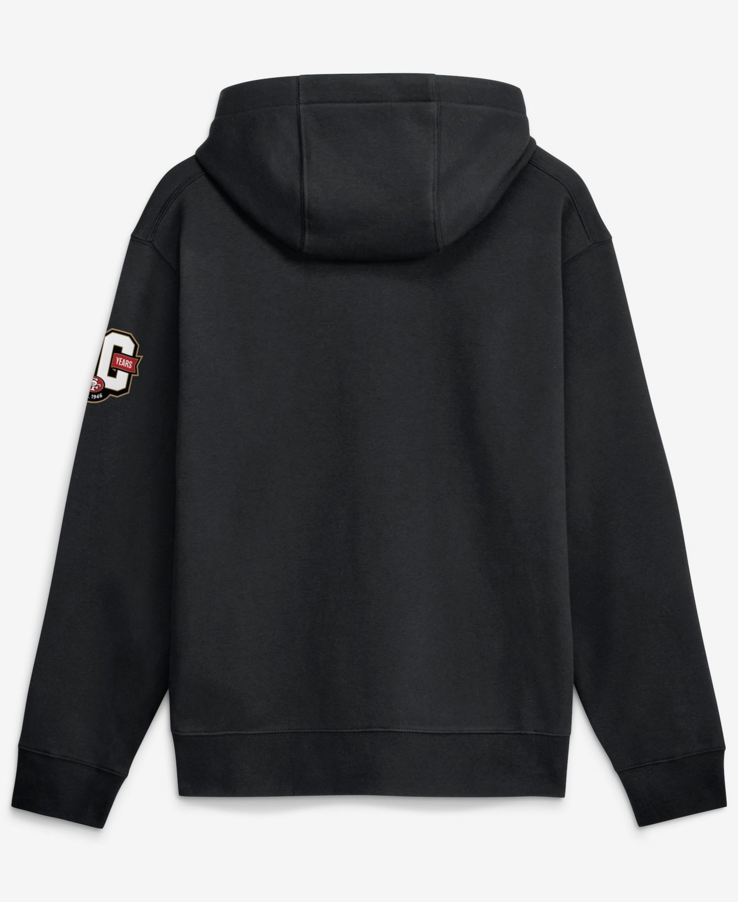 Men's Black San Francisco 49ers 80th Anniversary Goal Line Club Fleece Hoodie