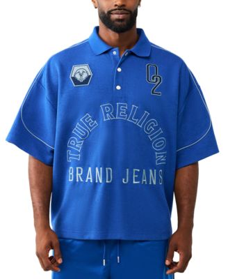 Men's Multi Logo Oversized  Short-Sleeve Polo Shirt