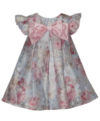 Bonnie Baby Baby Girls Short-Sleeve Dress with Bow - BluePink 70$