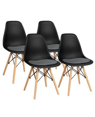4Piece Dining Chair Mid Century Modern DSW Chair Furniture With Linen Cushion