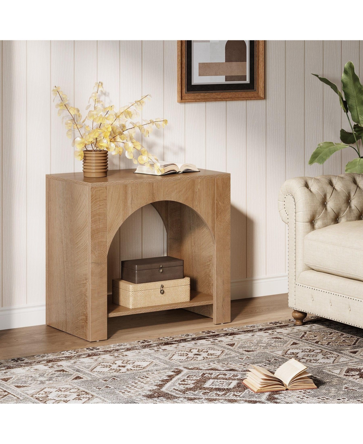 Slickblue 2-Tier End Table with Storage Shelf for Living Room