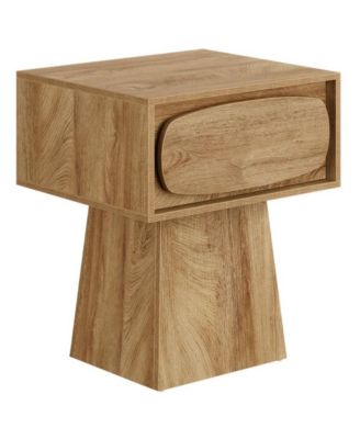 Wooden End Table with Storage Drawer for Small Spaces