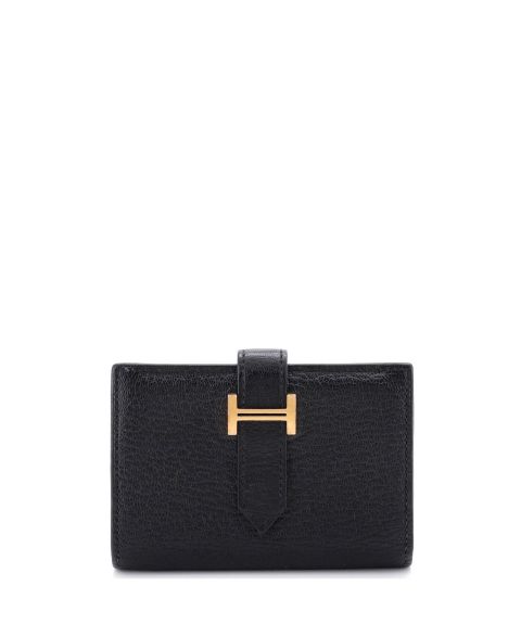 Pre-Owned HERMÉS Bearn Card Case Chevre Mysore