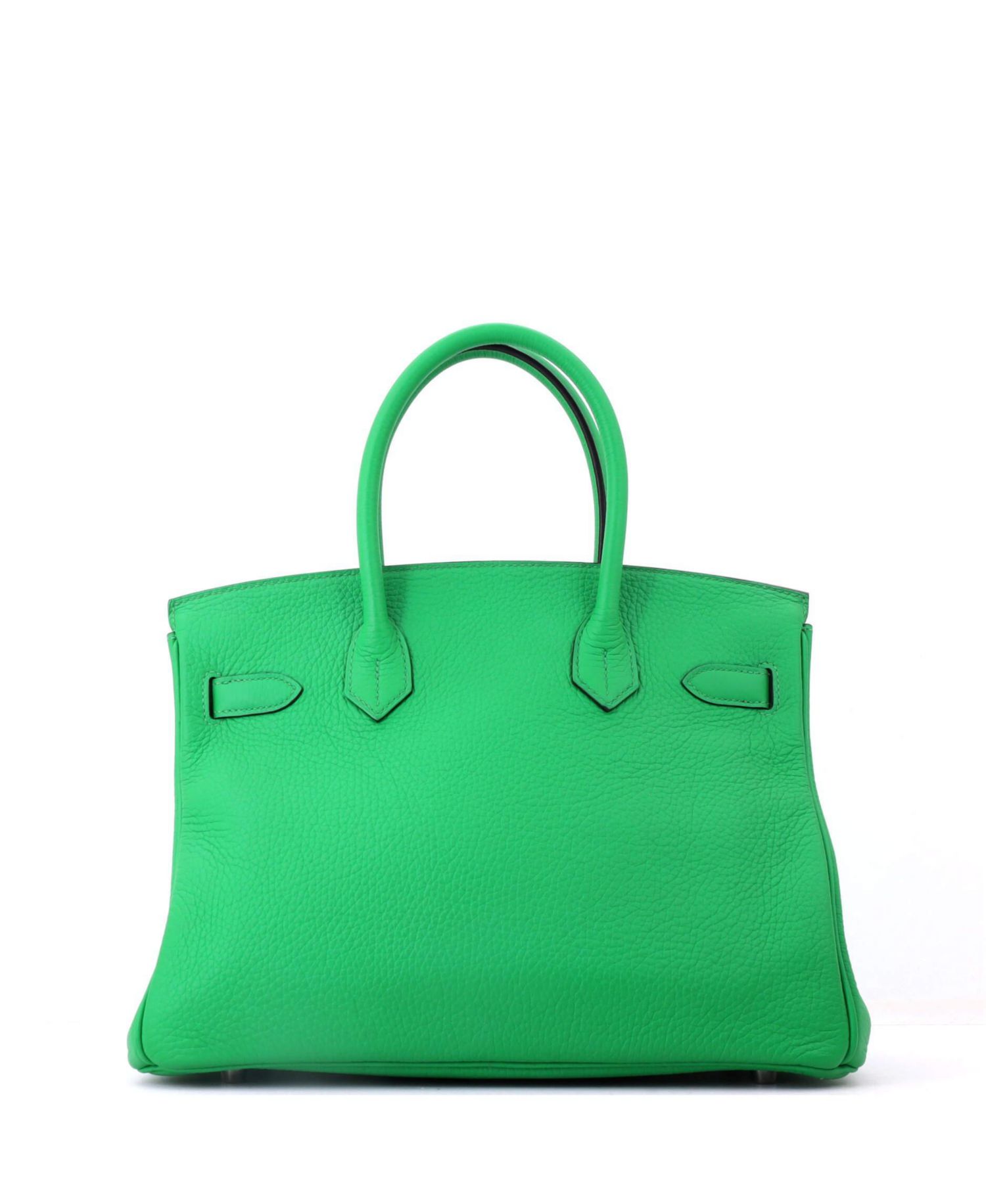 Birkin 30 Handbag Green Clemence with Palladium Hardware