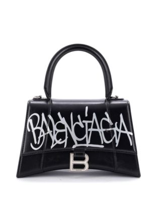 Small Graffiti Hourglass Top Handle Bag Leather