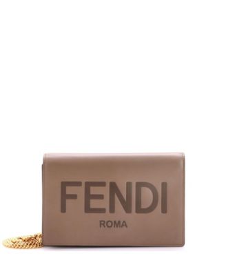 Logo Wallet on Chain Embossed Leather