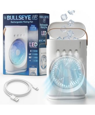 Bullseye Air Portable Cordless Rechargeable Misting Fan with LED Light