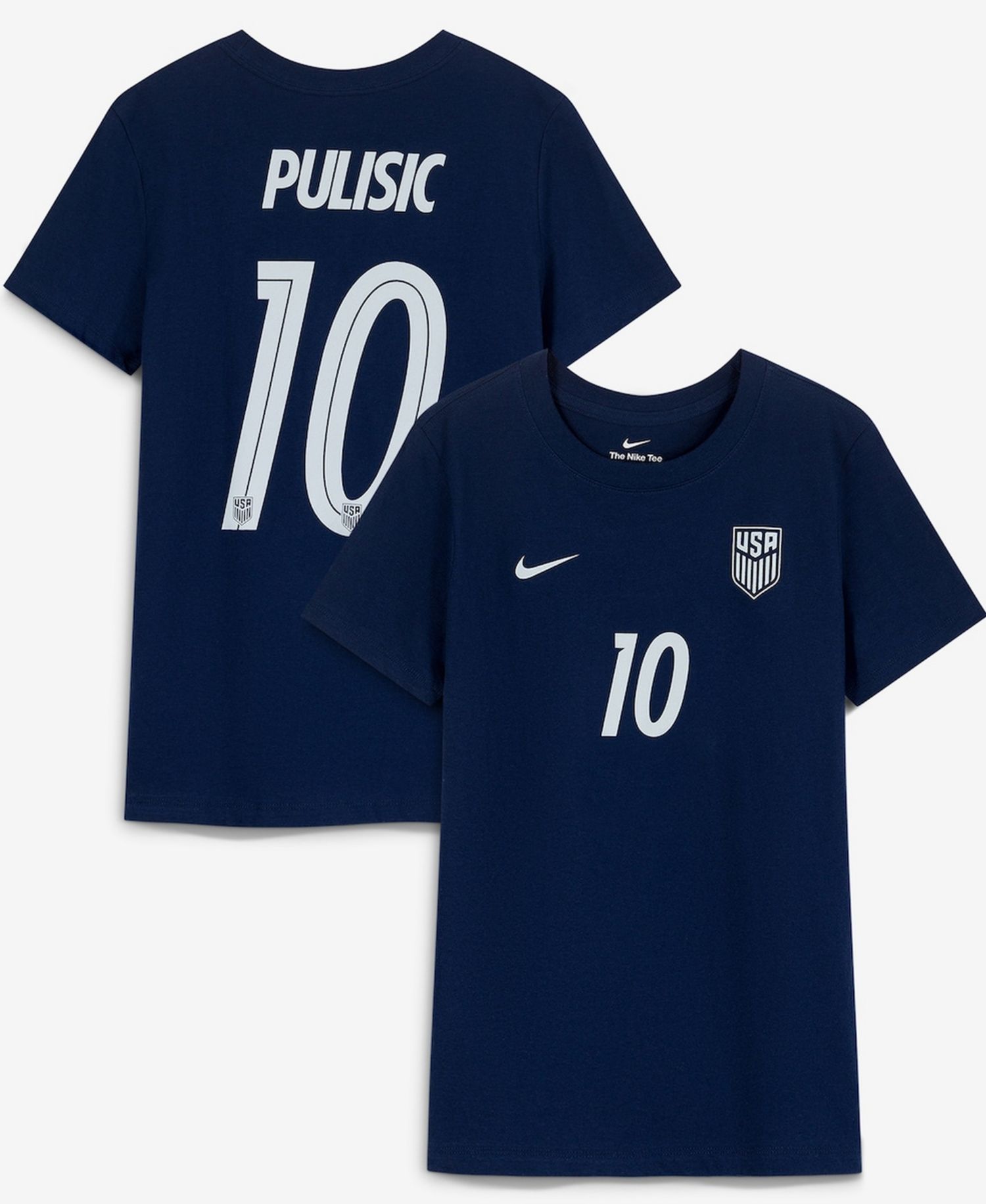 Women's Christian Pulisic Navy USMNT Away Name & Number T-Shirt