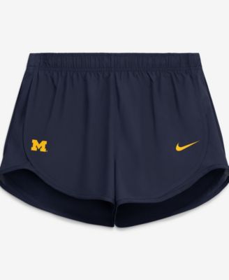 Women's Navy Michigan Wolverines Tempo Mid-Rise Dri-FIT Shorts