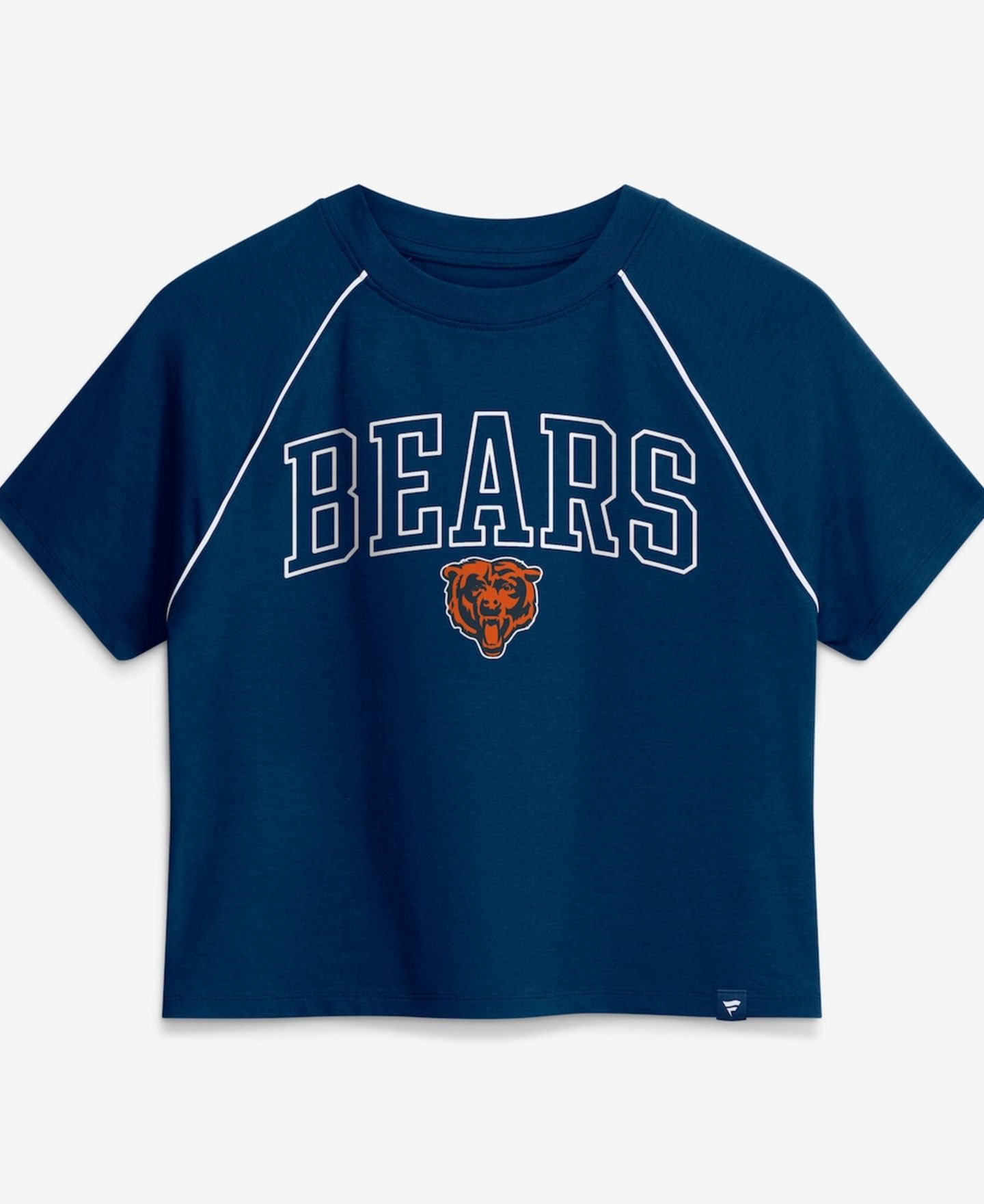 Женский топ Fanatics Navy Chicago Bears Offensive Scheme Raglan Tri-Blend Cropped — фото 2