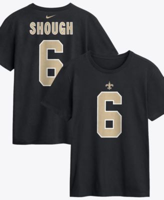 Men's Tyler Shough Black New Orleans Saints Name & Number T-Shirt