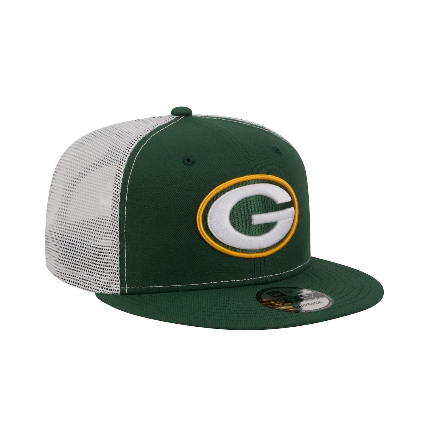 Мужская кепка New Era Green Green Bay Packers Core Team 9FIFTY Trucker Snapback Hat — фото 3