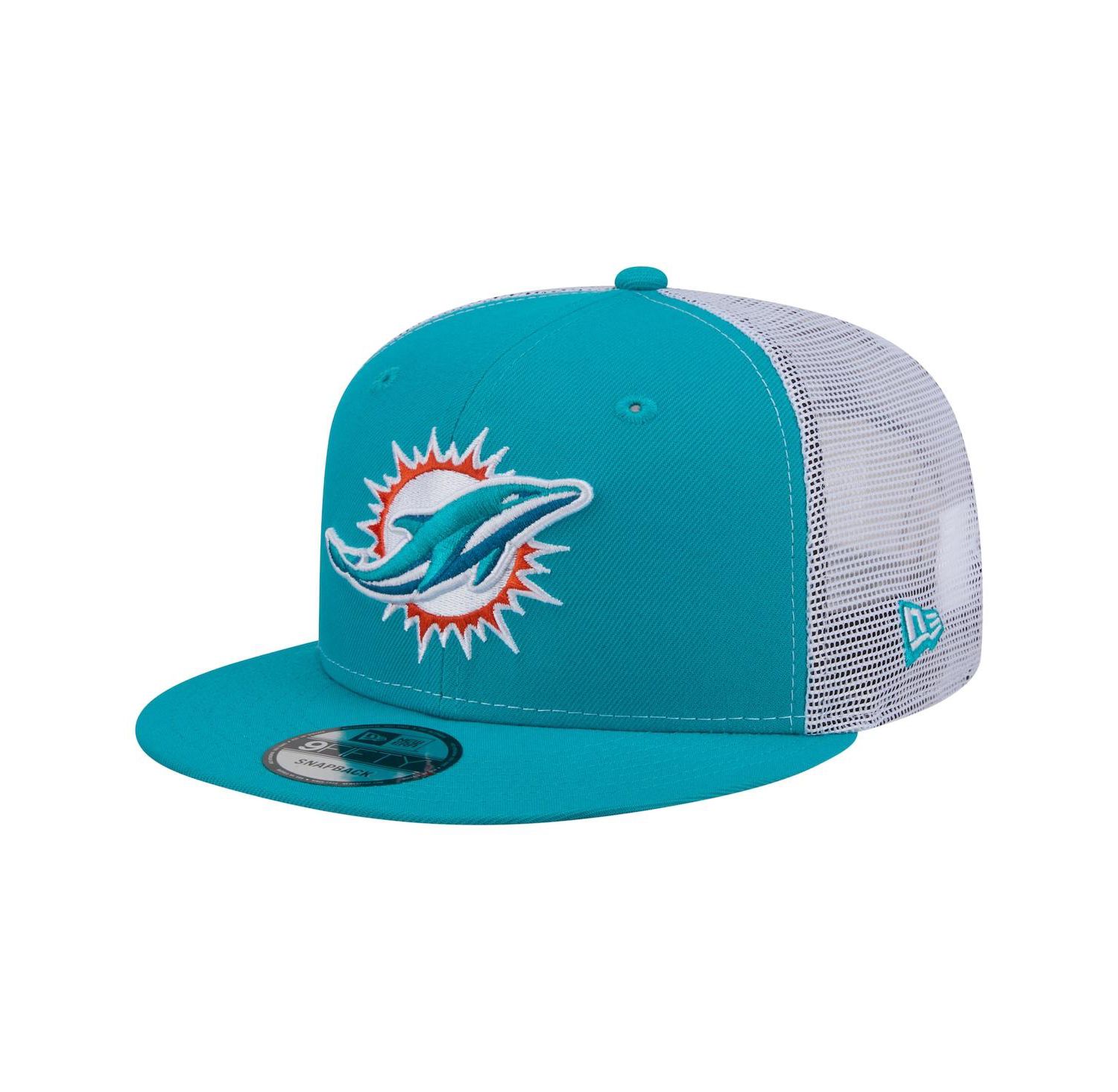 Men's Aqua Miami Dolphins Core Team 9FIFTY Trucker Snapback Hat