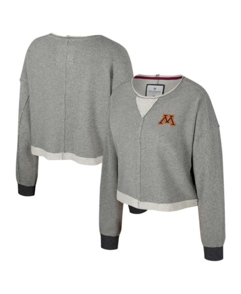 Женская толстовка Colosseum Charcoal Minnesota Golden Gophers Magnum Scoop Neck Cropped Pullover
