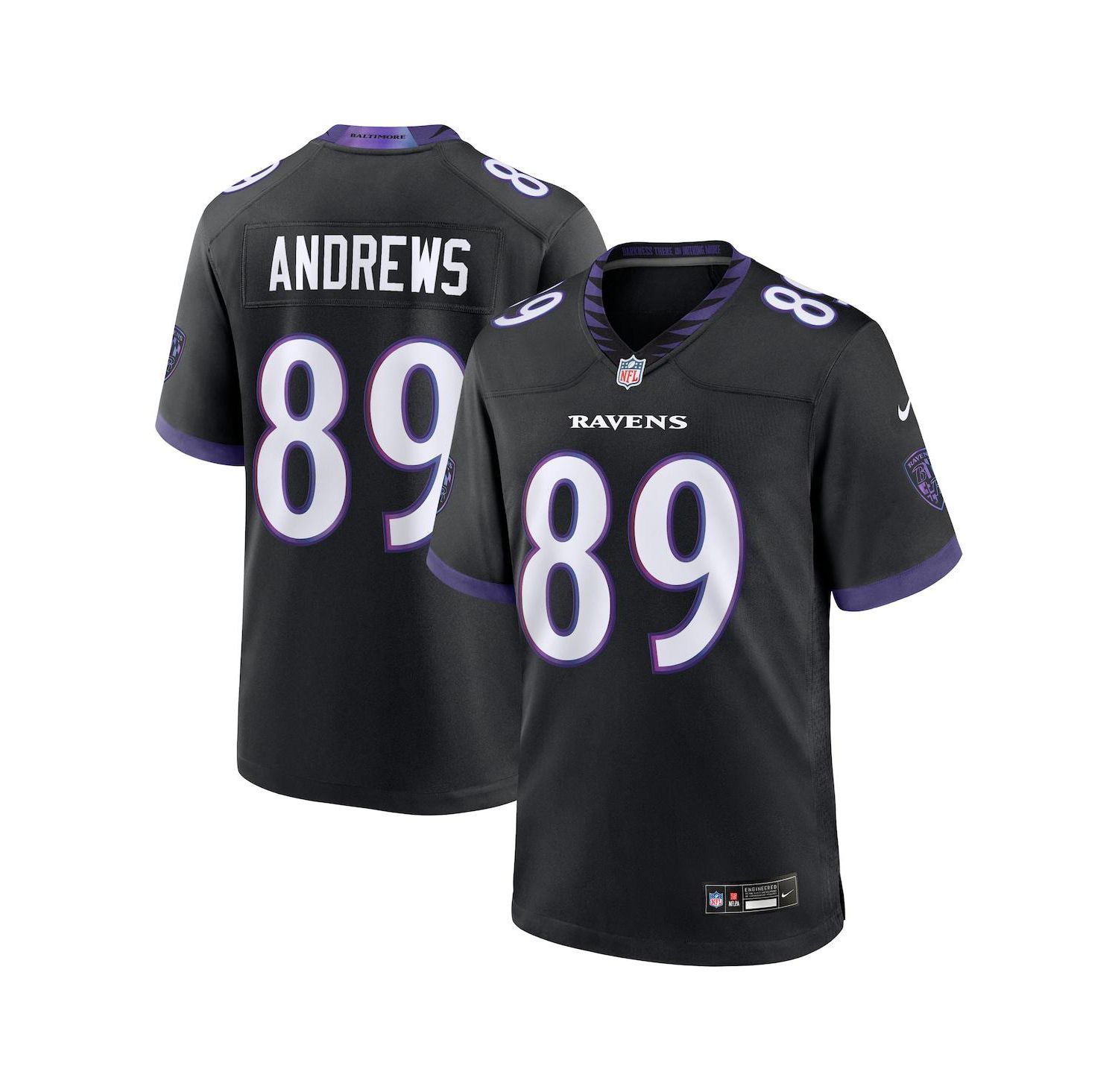 Men's Mark Andrews Black Baltimore Ravens Alternate Game Jersey