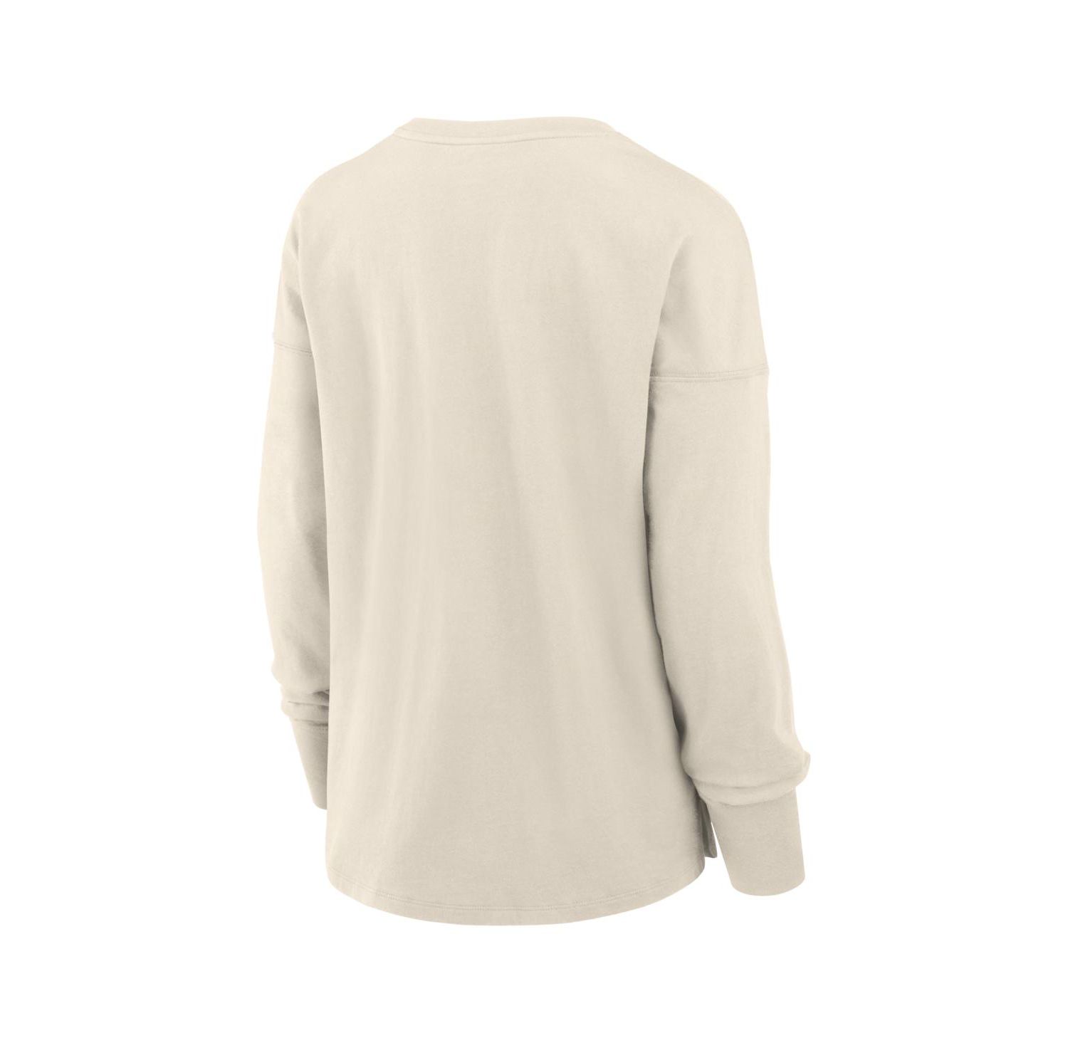 Women's Cream Vegas Golden Knights Distressed Logo Long Sleeve T-Shirt