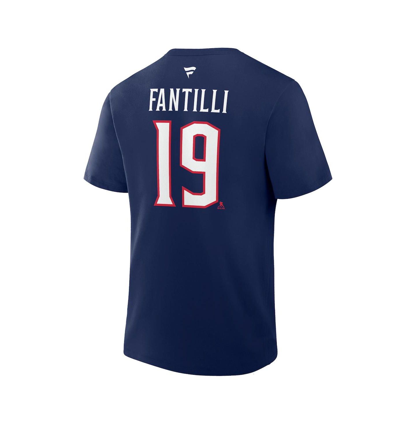 Мужские куртки Fanatics Adam Fantilli Navy Columbus Blue Jackets Authentic Stack Name & Number T-Shirt — фото 3