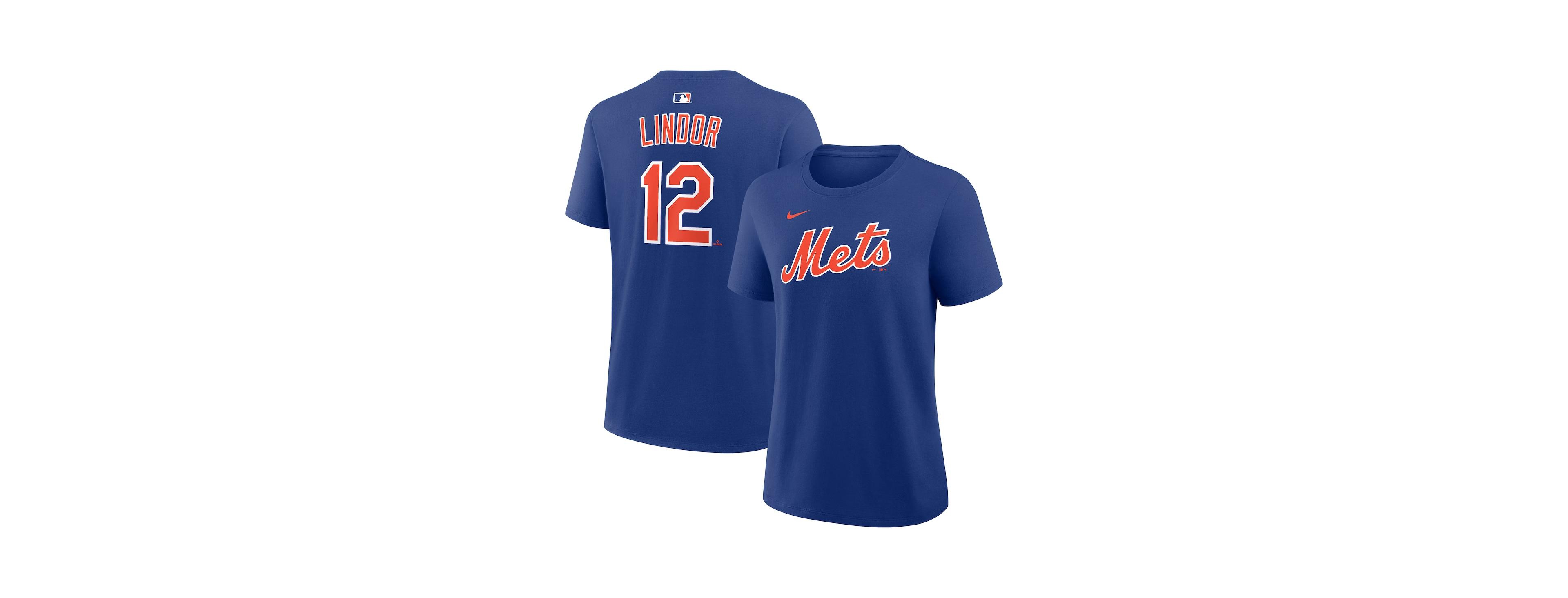Nike Women's Francisco Lindor Royal New York Mets Name Number T-Shirt