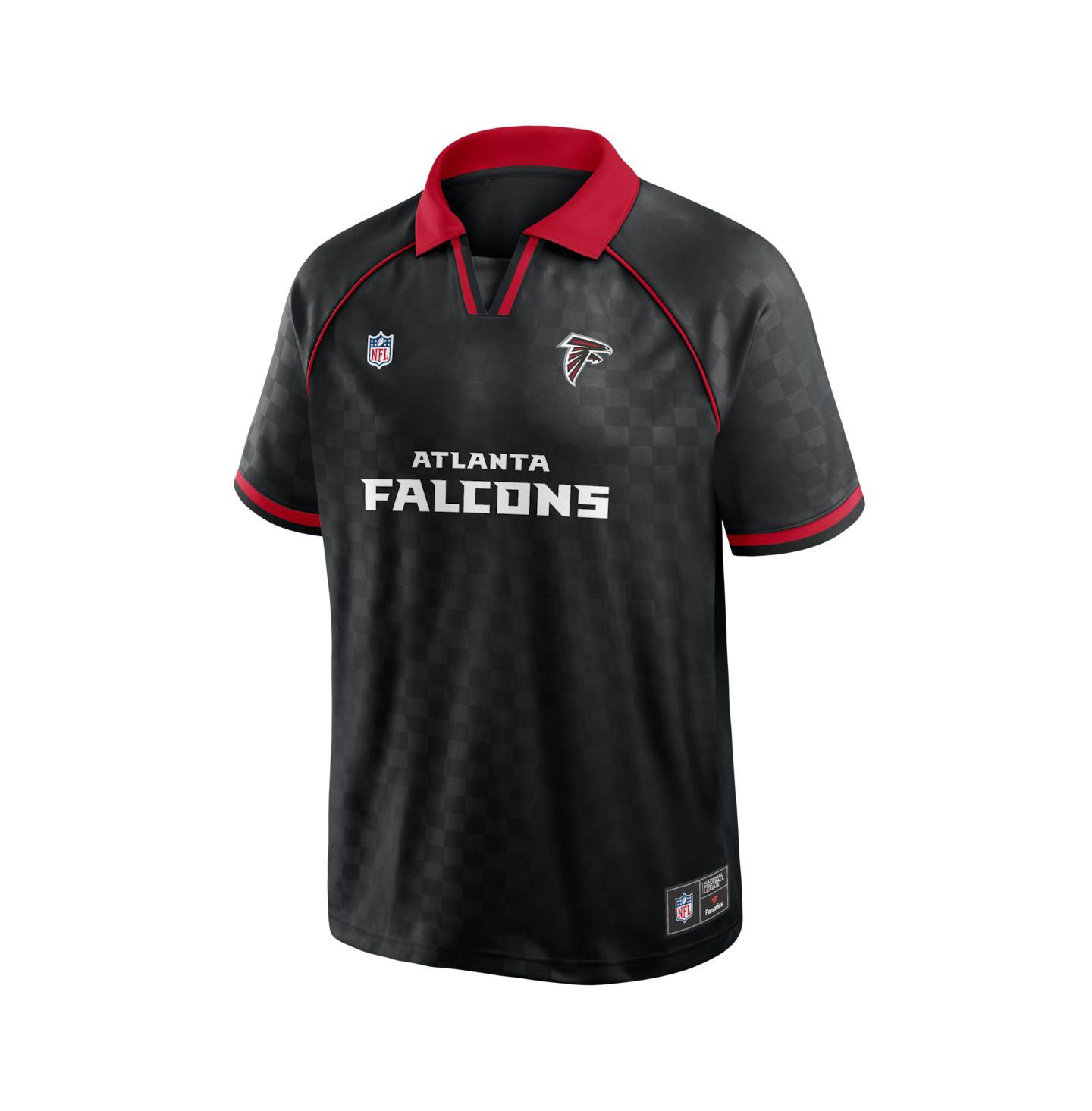 Мужское поло Fanatics Atlanta Falcons Homerun с V-образным вырезом, Black/Red — фото 2
