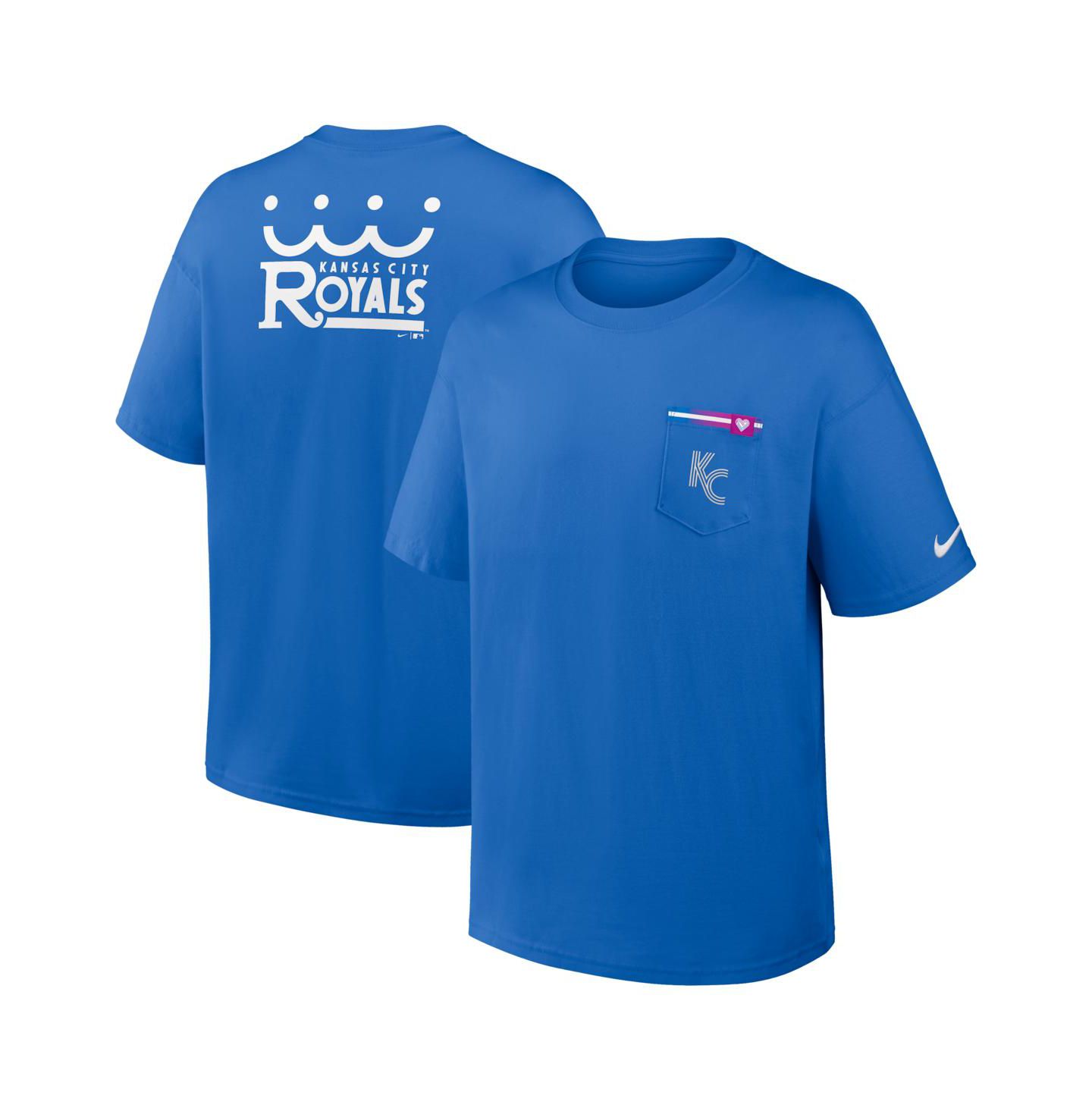 Мужская футболка Nike Royal Kansas City Royals City Connect Max90 Pocket — фото 1
