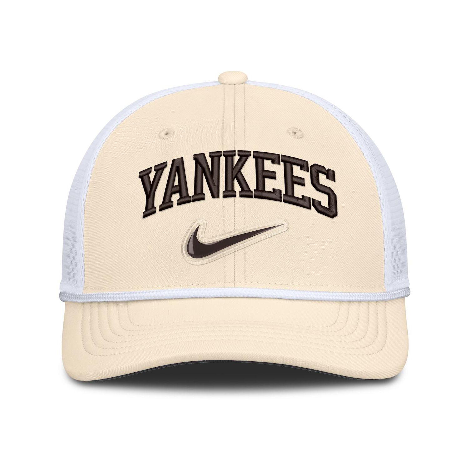 Men's Natural/White New York Yankees Rise Dri-FIT Trucker Adjustable Hat&iquest;