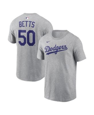 Men's Mookie Betts Heather Gray Los Angeles Dodgers Name & Number T-Shirt