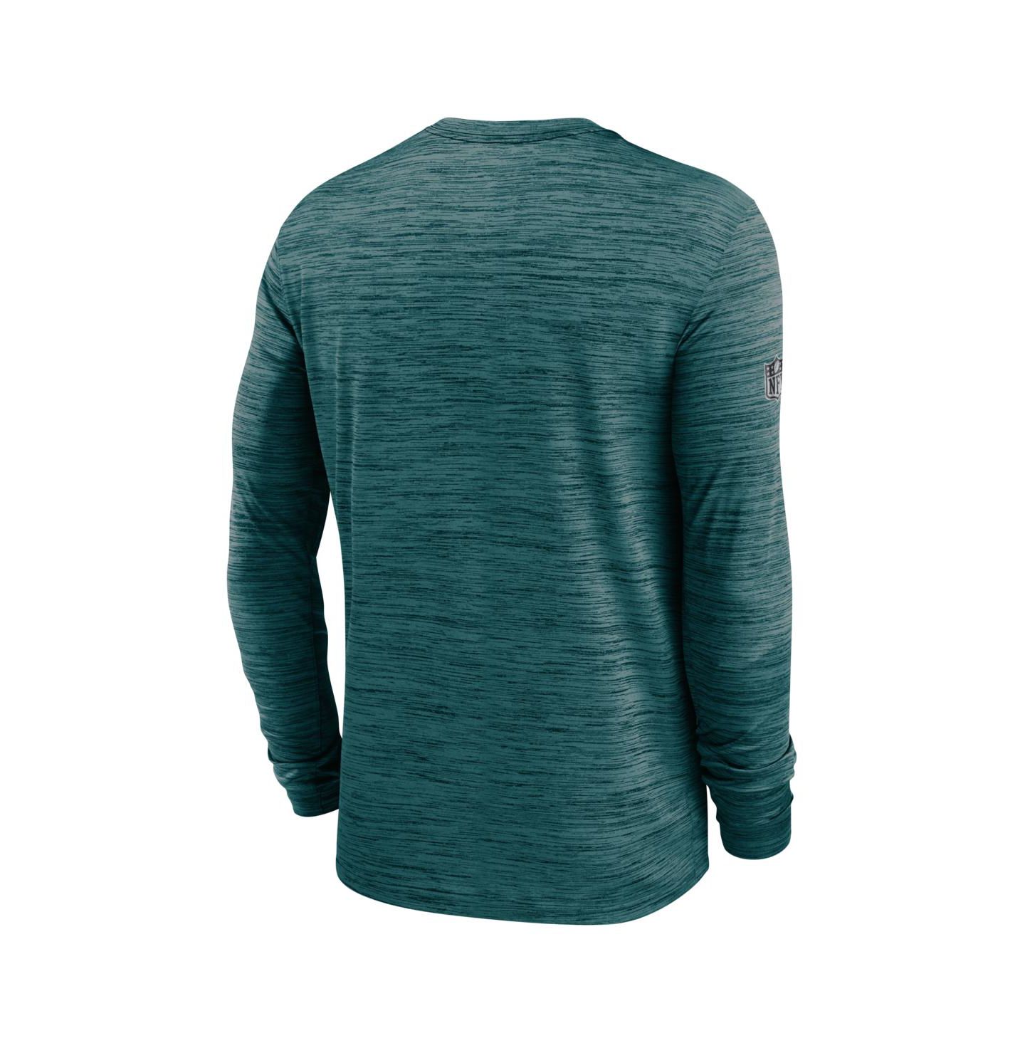 Мужская футболка Nike Midnight Green Philadelphia Eagles Sideline Offensive Transition Velocity Dri-FIT Long Sleeve — фото 3