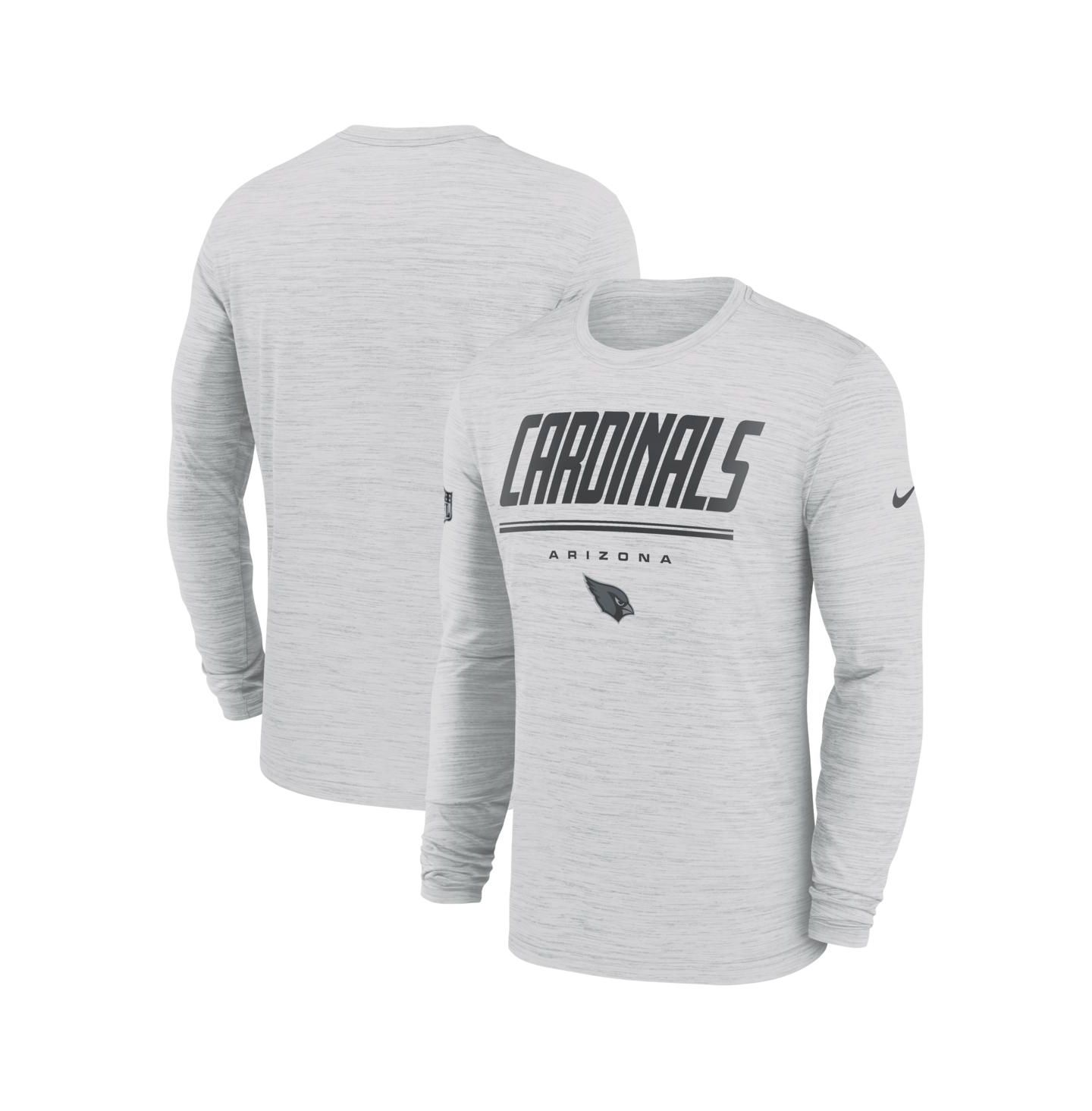 Мужская футболка Nike White Arizona Cardinals Sideline Offensive Transition Velocity Dri-FIT Long Sleeve — фото 1