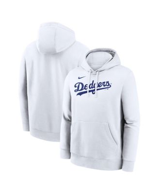 Men's White Los Angeles Dodgers Dri-Fit Club Hoodie