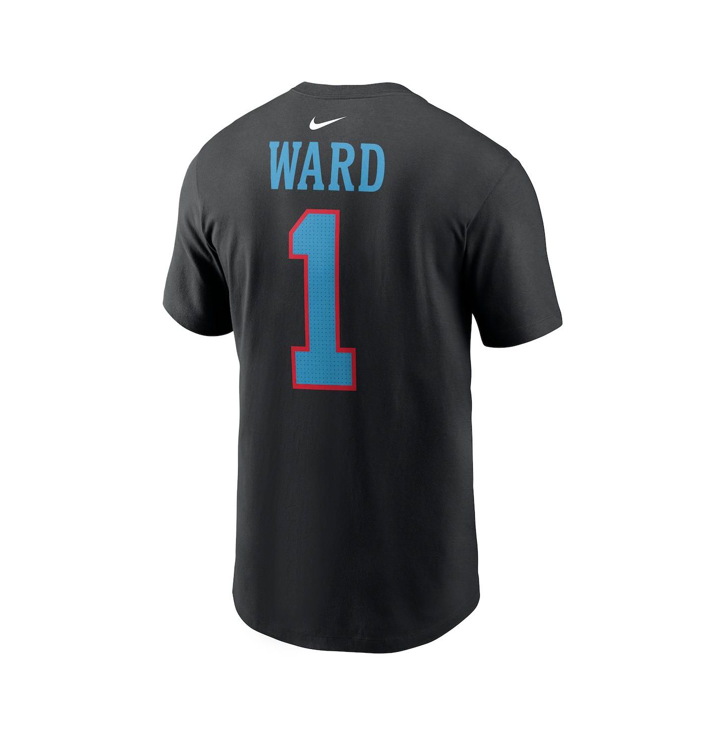 Мужская футболка Nike Cam Ward Black Tennessee Titans Carbon Name & Number — фото 3