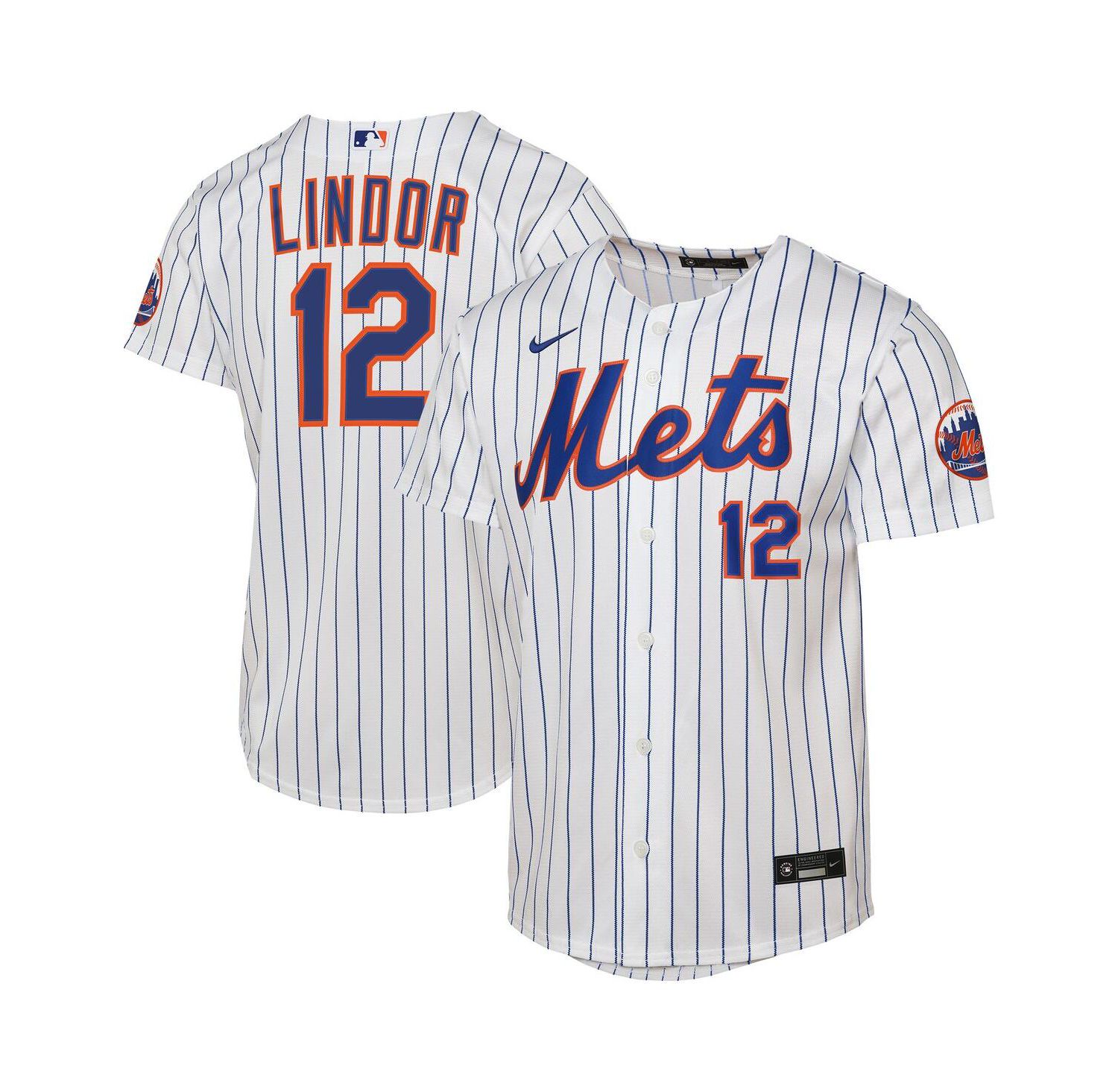 Big Boys and Girls Francisco Lindor White New York Mets Home Stadium Player Jersey