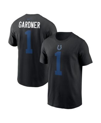 Men's Ahmad Sauce Gardner Black Indianapolis Colts Carbon Name & Number T-Shirt